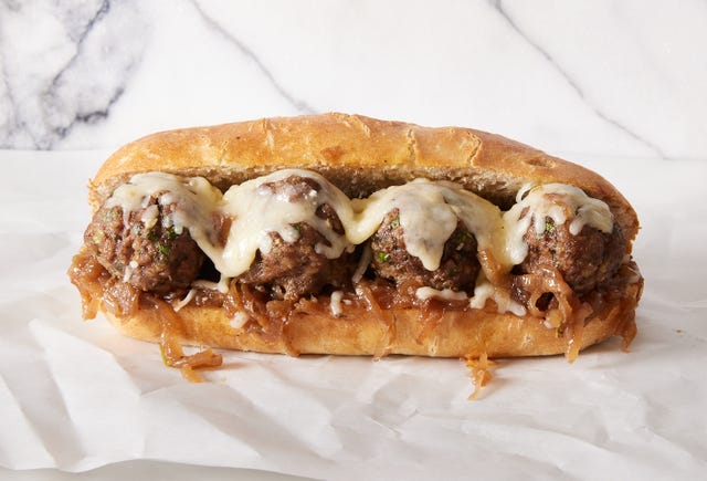 French Onion Meatball Sub french onion meatball sub with melty gruyere
