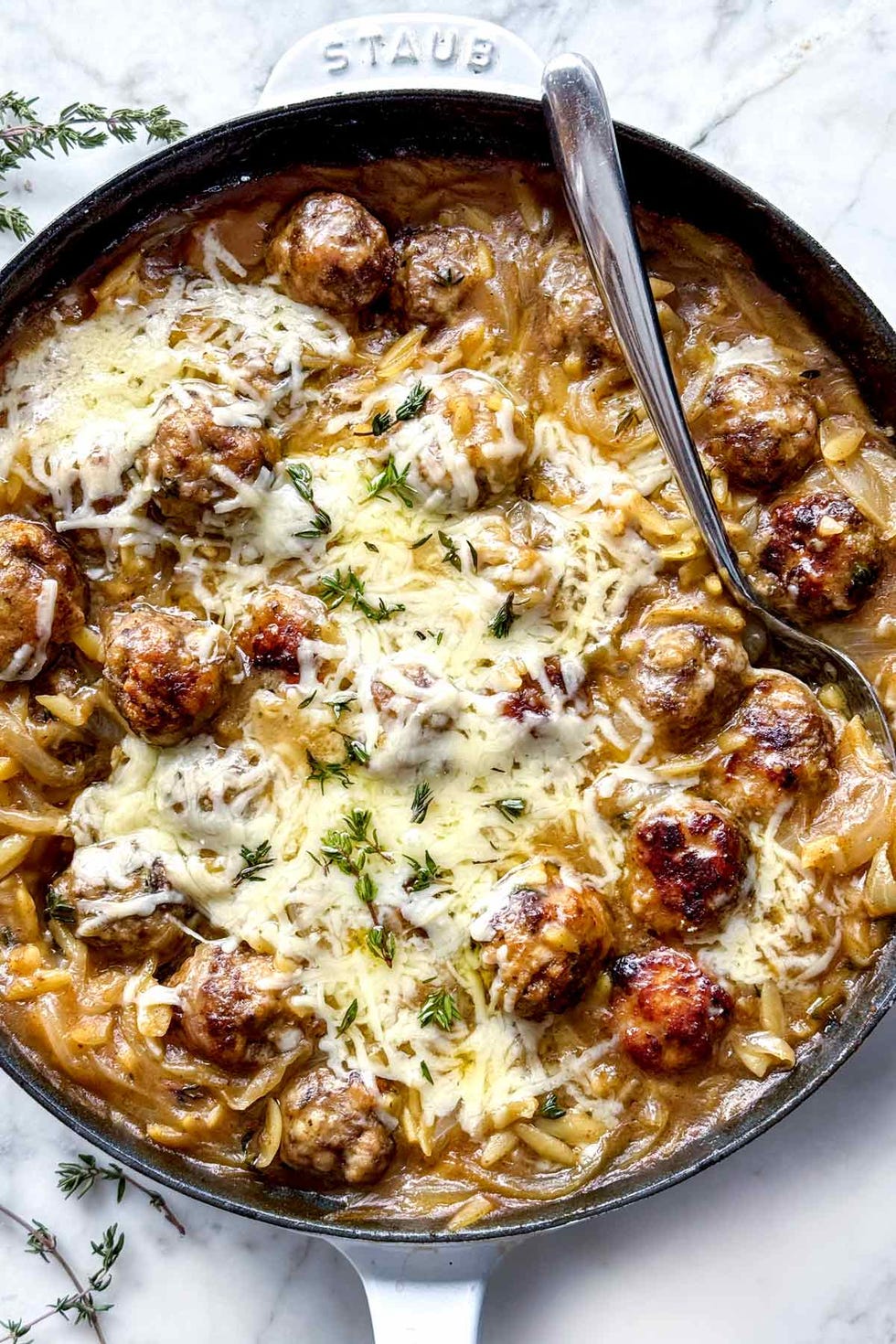 french onion recipes french onion meatballs with orzo