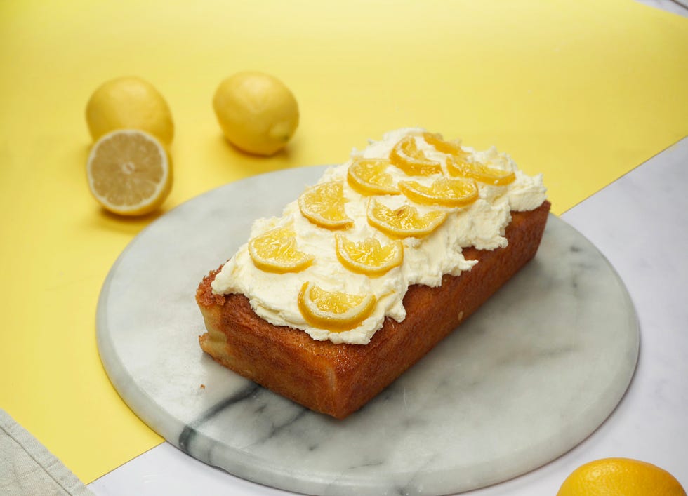 gin and prosecco lemon drizzle loaf cake