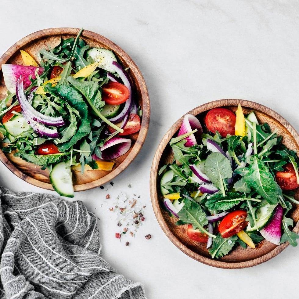 Fresh arugula and baby kale salad