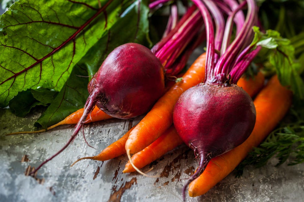 fresh carrot and beetroot