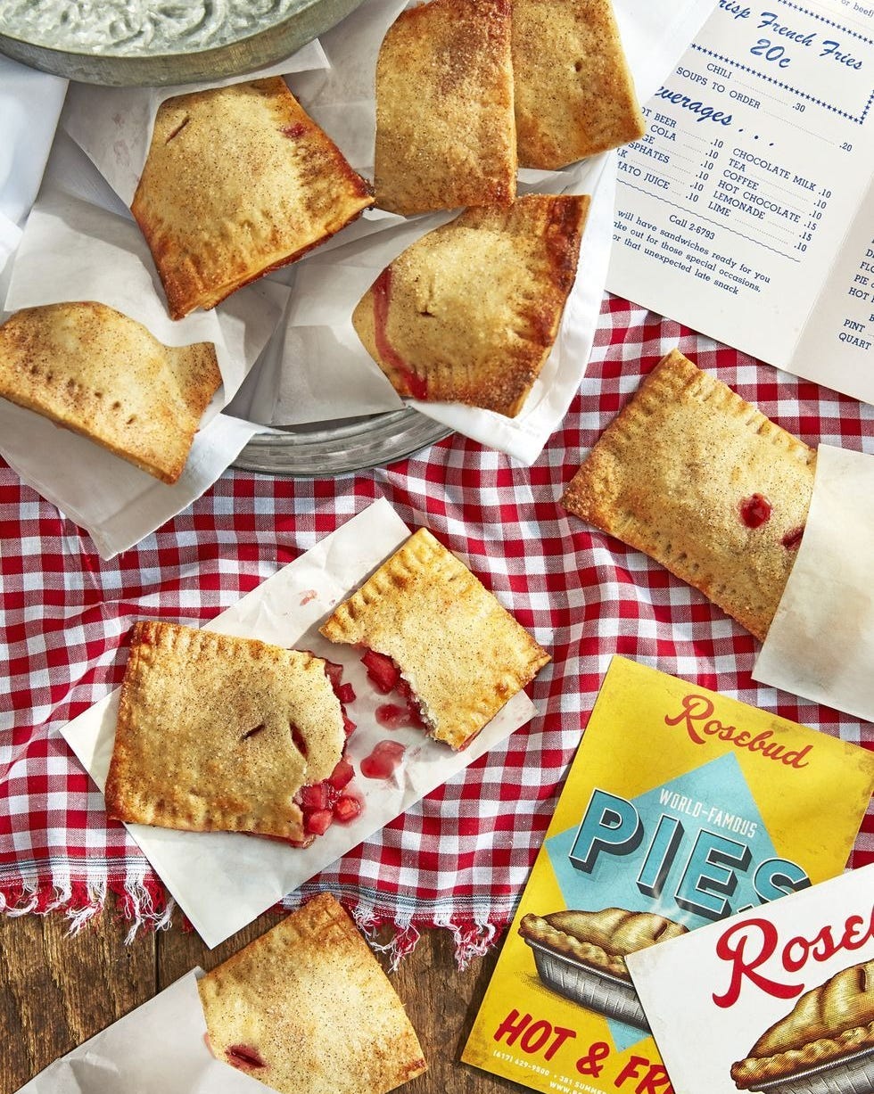 rectangle shaped cranberry apple hand pies in parchment envelopes