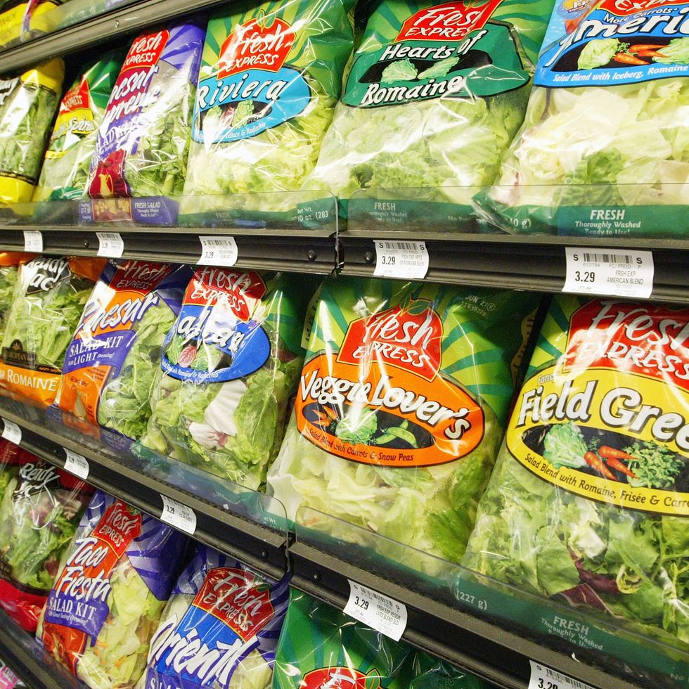 packaged salad is the second fastest selling item on grocery shelves