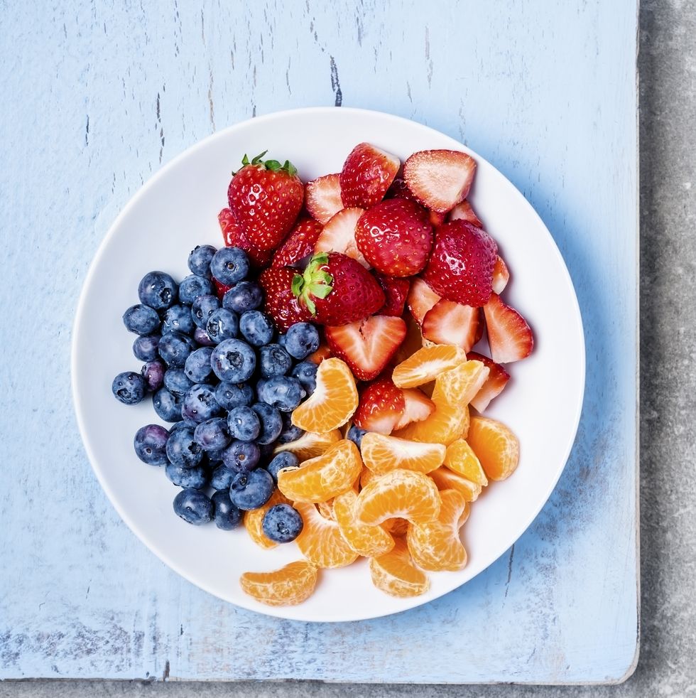 fresh fruit on a plate