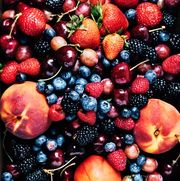 fresh summer fruits carry, berries, peaches