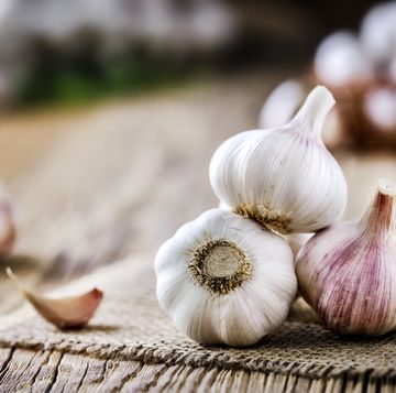 fresh garlic on vintage table garlics clove
