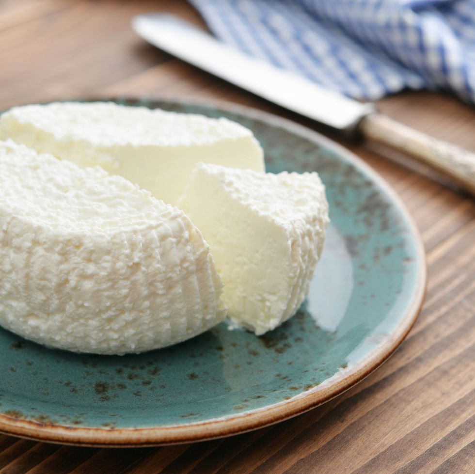 fresh ricotta on plate