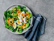 fresh salad with boiled eggs