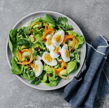 fresh salad with boiled eggs