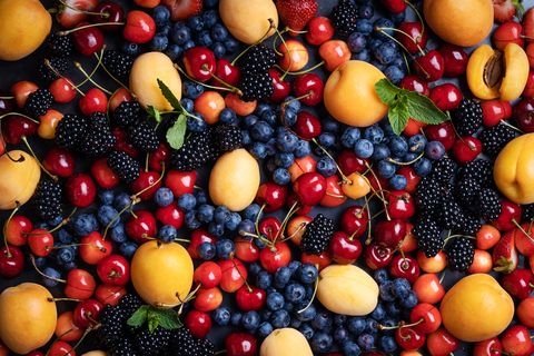 fresh summer berry fruit colorful background