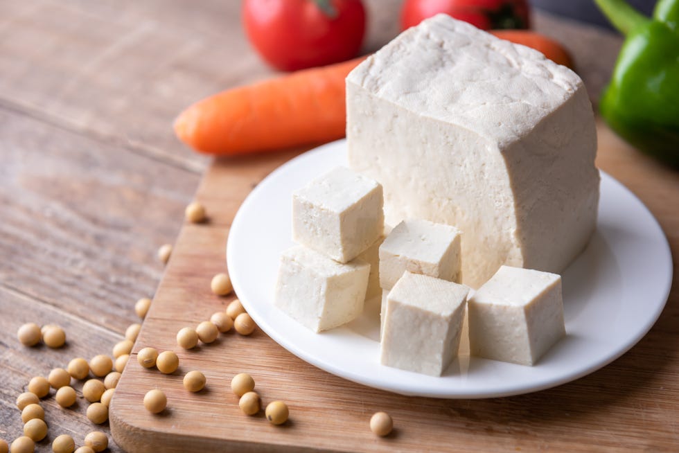 fresh tofu and vegetables, vegetarian