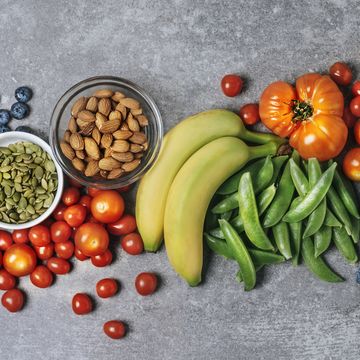 Fresh vegetables, fruits, and nuts