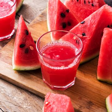 fresh watermelon juice, homemade, fruit, slices.