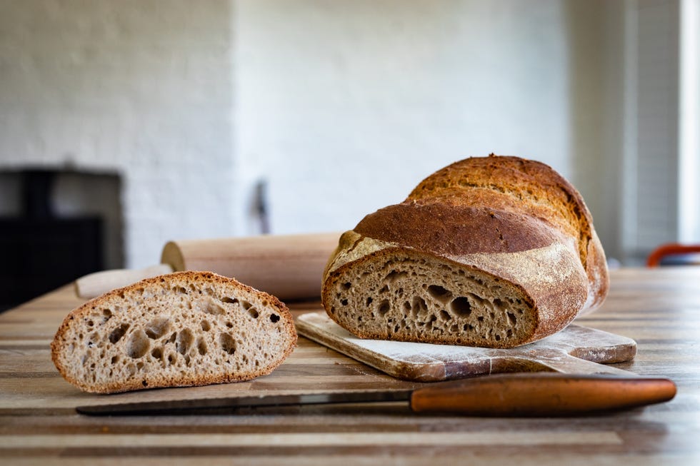 freshly baked sourdough bread