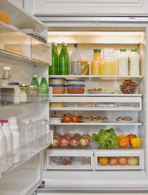 fridge filled with fruits and vegetables