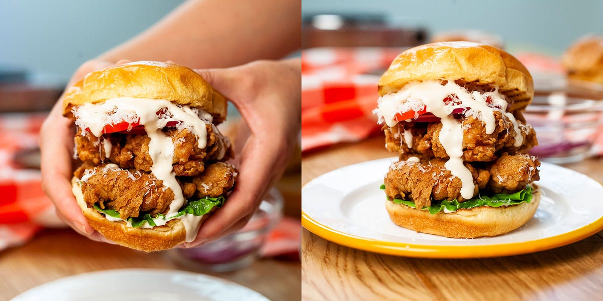 Best Southern Fried Chicken Caesar Burger Recipe