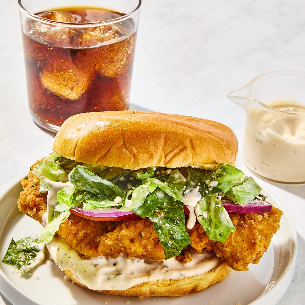 fried chicken caesar sandwich