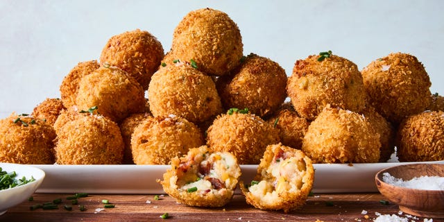 fried balls filled with leftover mashed potatoes