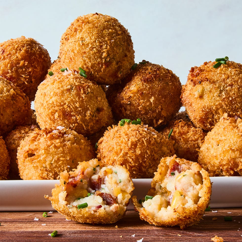 fried balls filled with leftover mashed potatoes