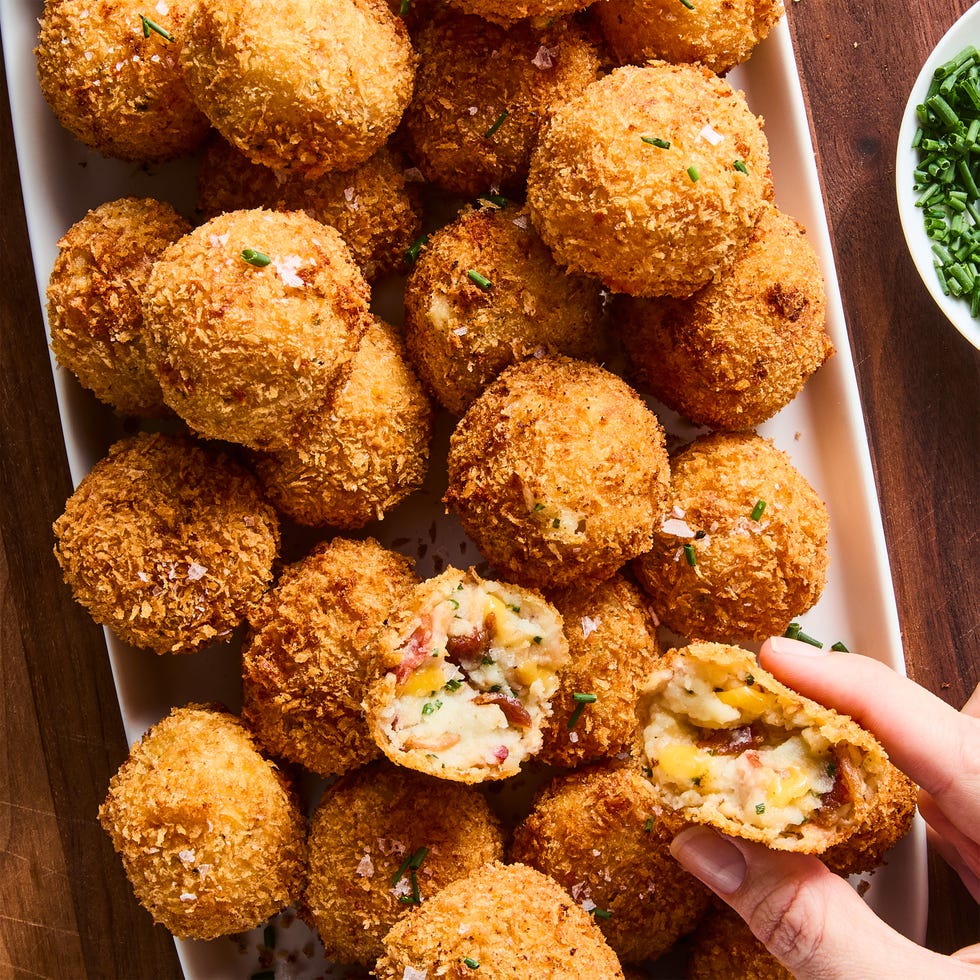 fried balls filled with leftover mashed potatoes