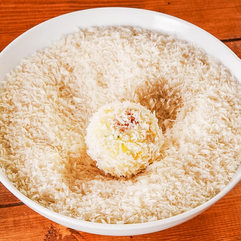 leftover mashed potatoes formed into balls and fried