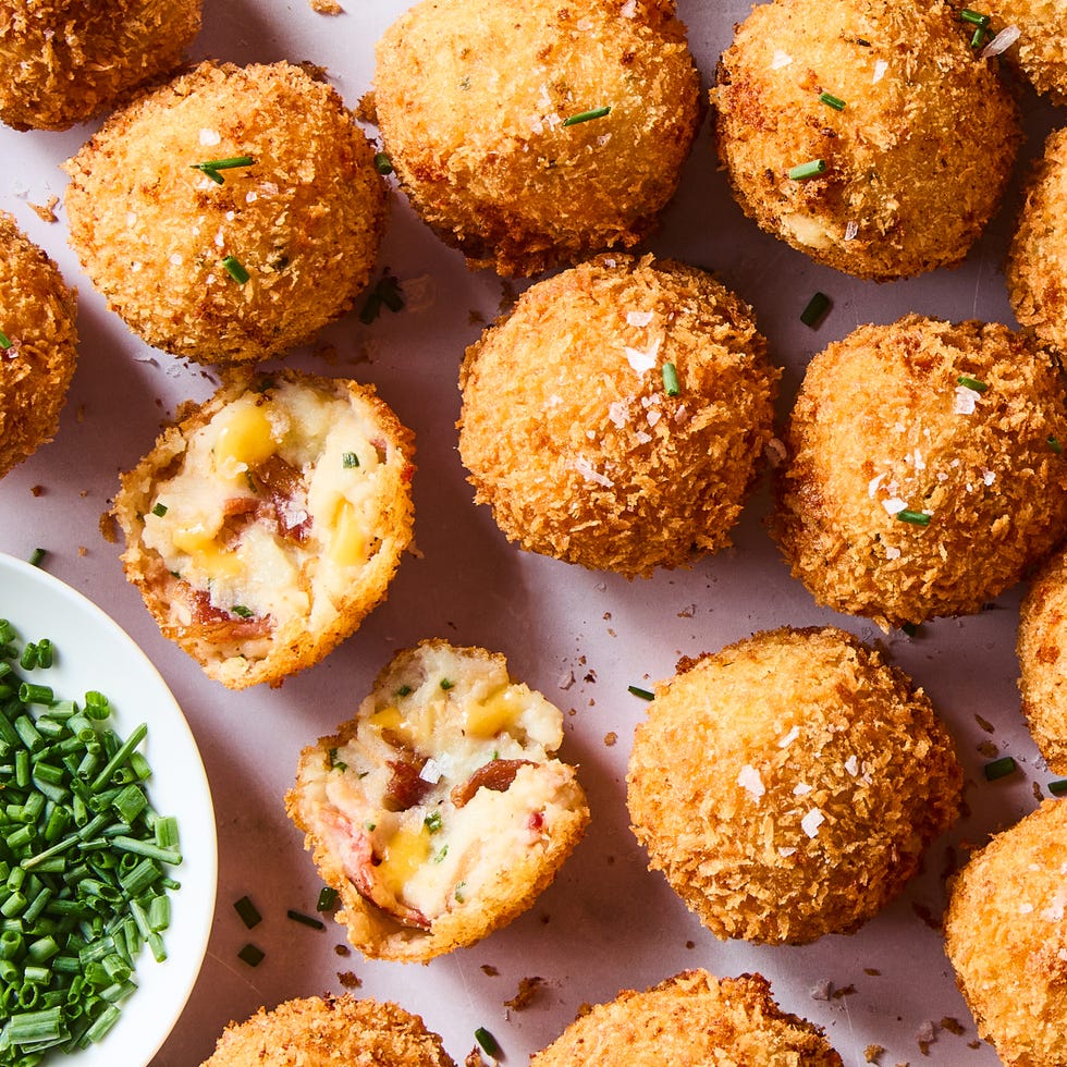 fried balls filled with leftover mashed potatoes