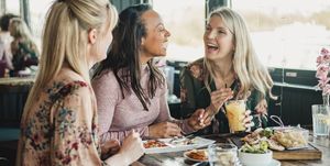 Women enjoying meal - how to eat out at restaurants for less
