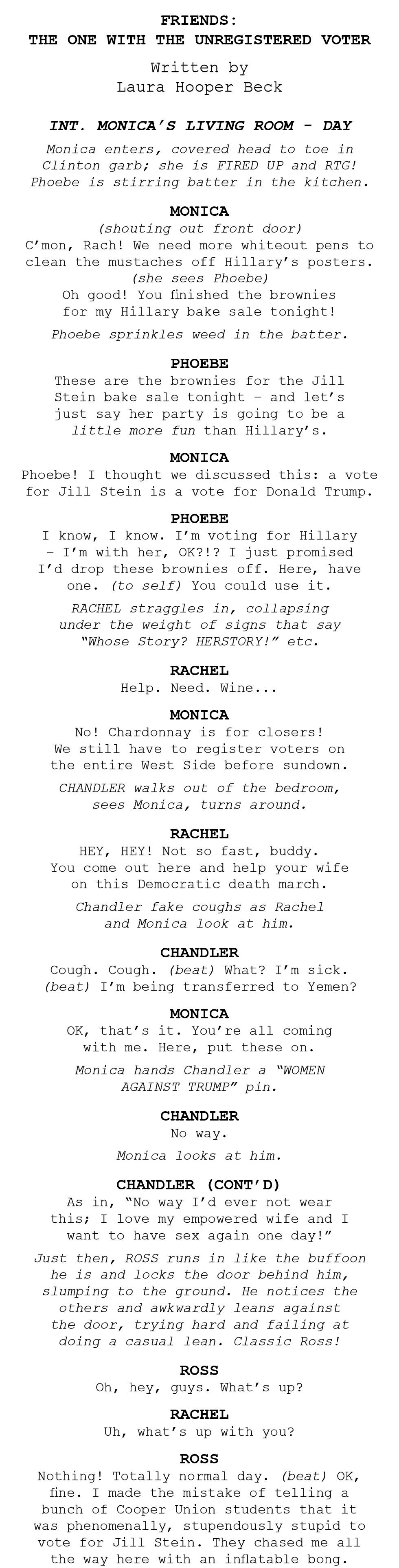 If the 2016 Election Were an Episode of Friends