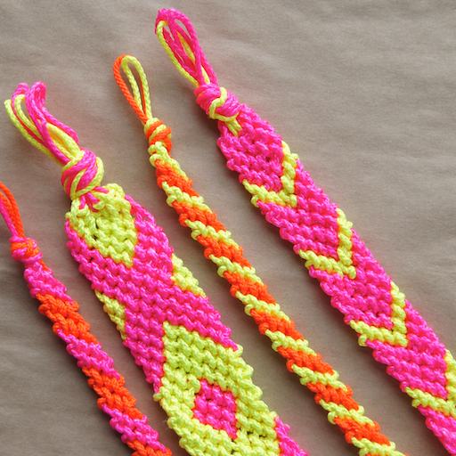 a set of neon friendship bracelets sport different patterns the project is a good housekeeping pick for best activities for kids