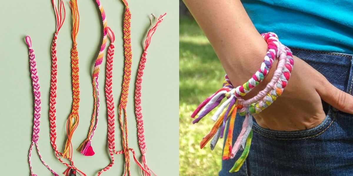 2 Woven Colourful Fabric Handmade Cotton Thread String Kids Friendship  Bracelets