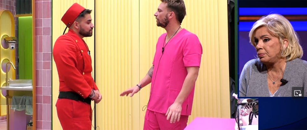 el colaborador y el hijo de carmen borrego discuten en el reality