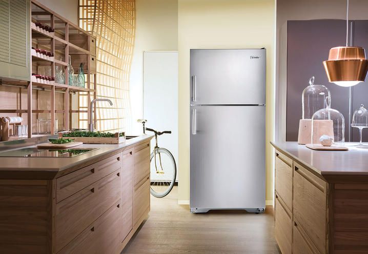 Refrigerator, Room, Cabinetry, Furniture, Kitchen, Major appliance, Property, Floor, Countertop, Interior design, 