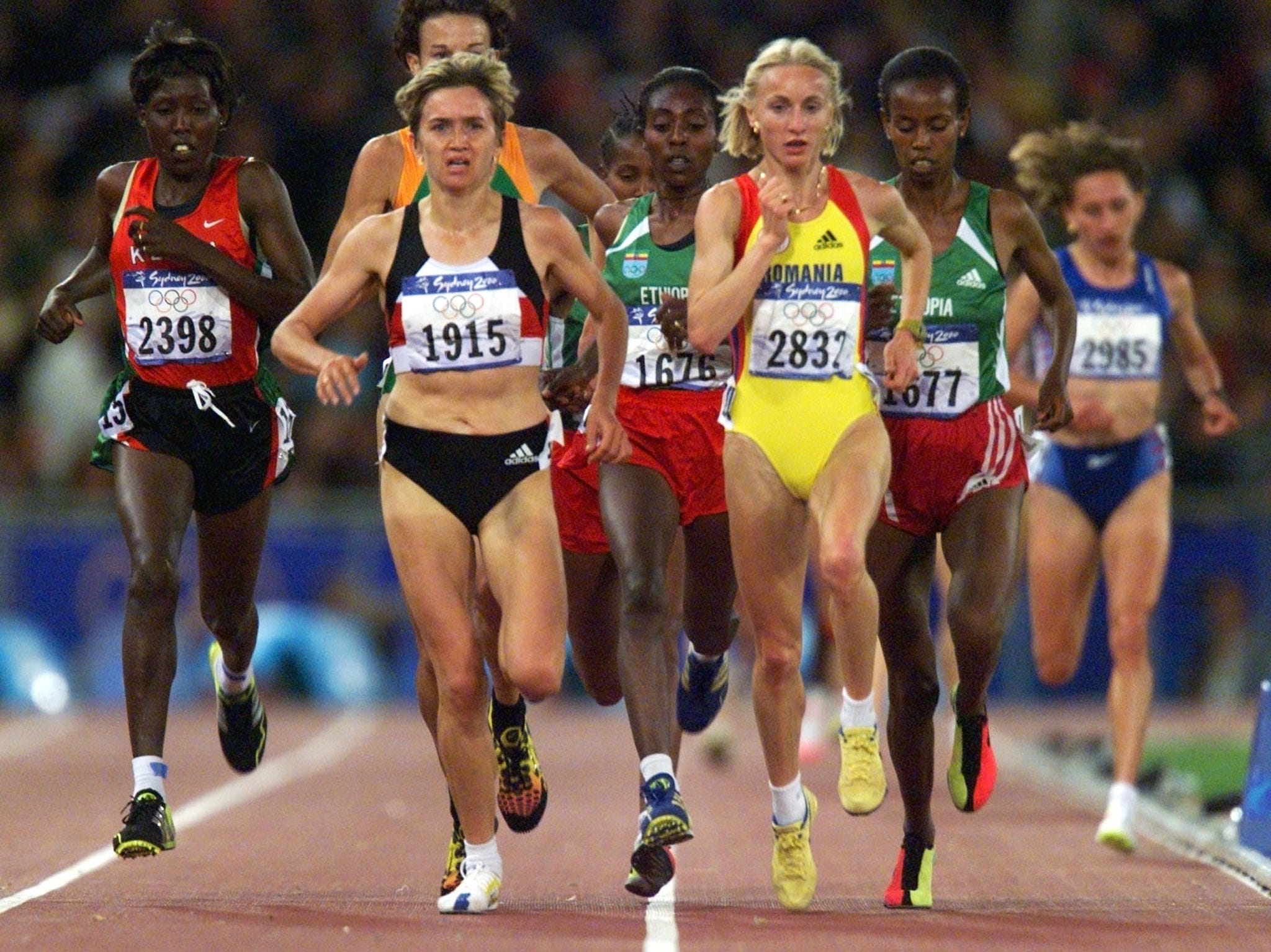From L to R, Kenyan Lydia Cheromei, Sonia O'Sulliv