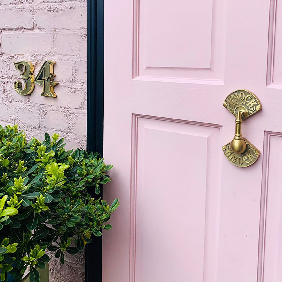 front door paint  pink front door