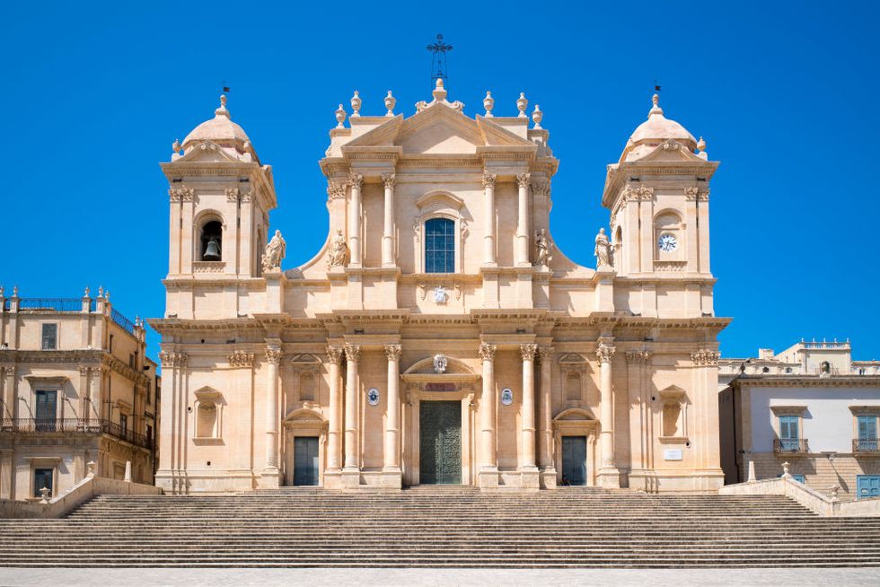 cathedral in noto, sicily, italy