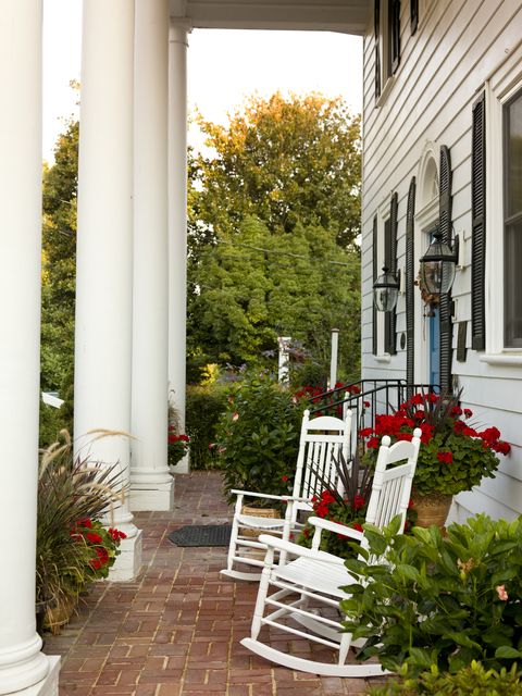 front porch of home with rockers