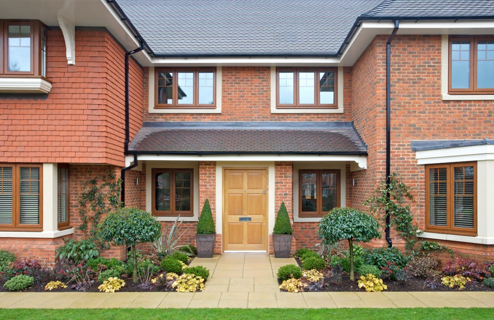 frontage of a modern expensive new house