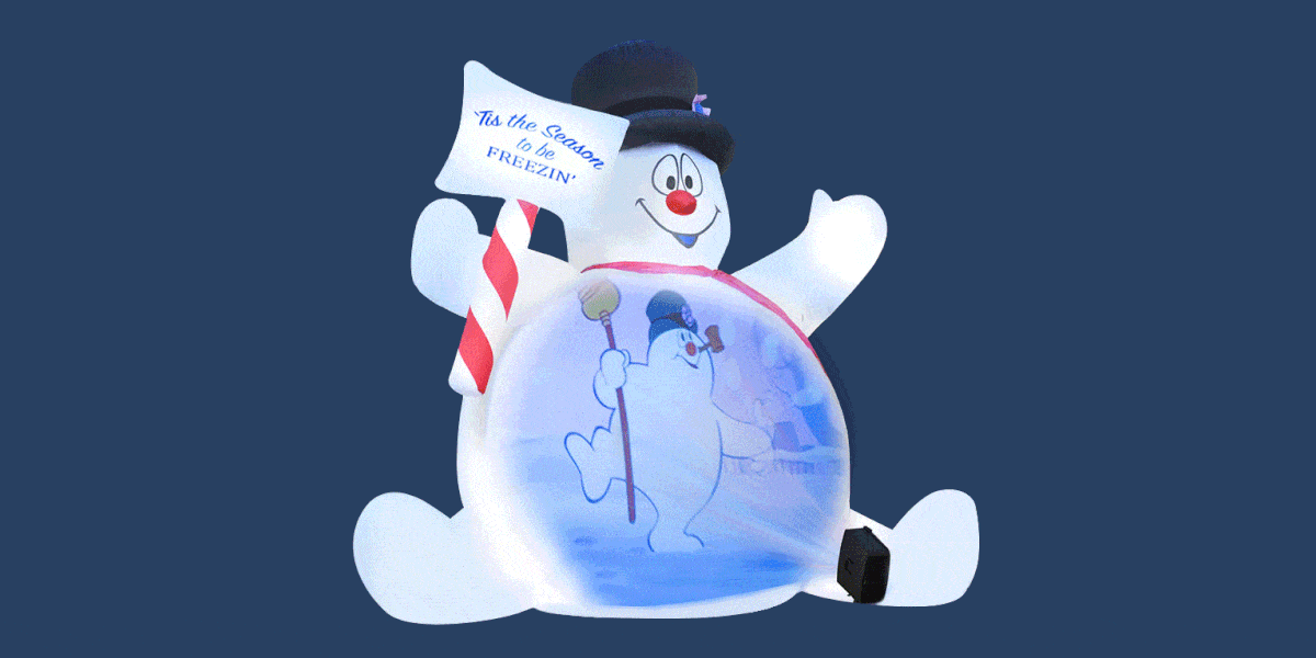 You Can Project Video On This Frosty The Snowman Lawn Inflatable