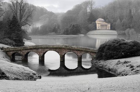 Frosty morning at Stourhead gardens