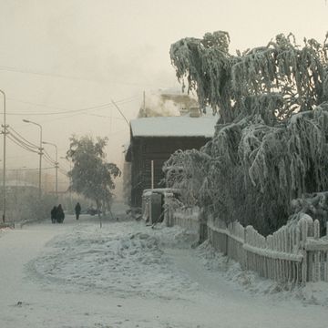 frosty yakutsk street, siberia