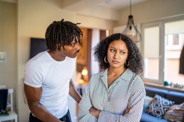 frowning woman after argument with husband