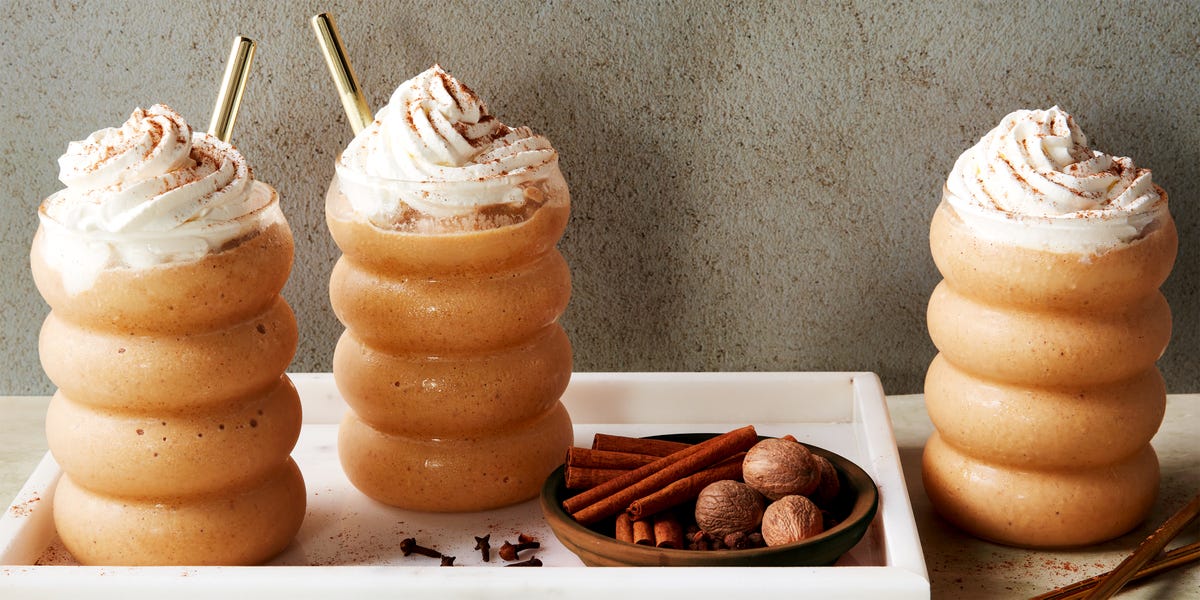 Frozen Boozy Pumpkin Spice Latte pumpkin spice latte topped with whipped cream