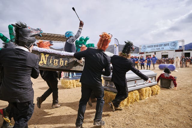 frozen dead guy days 2025, casket race