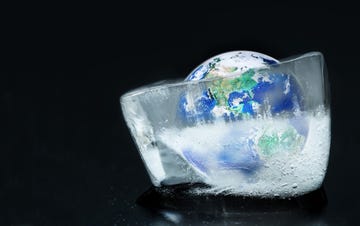 frozen earth covered by ice