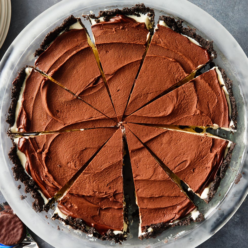 chocolate pie shaped like a peppermint pattie candy