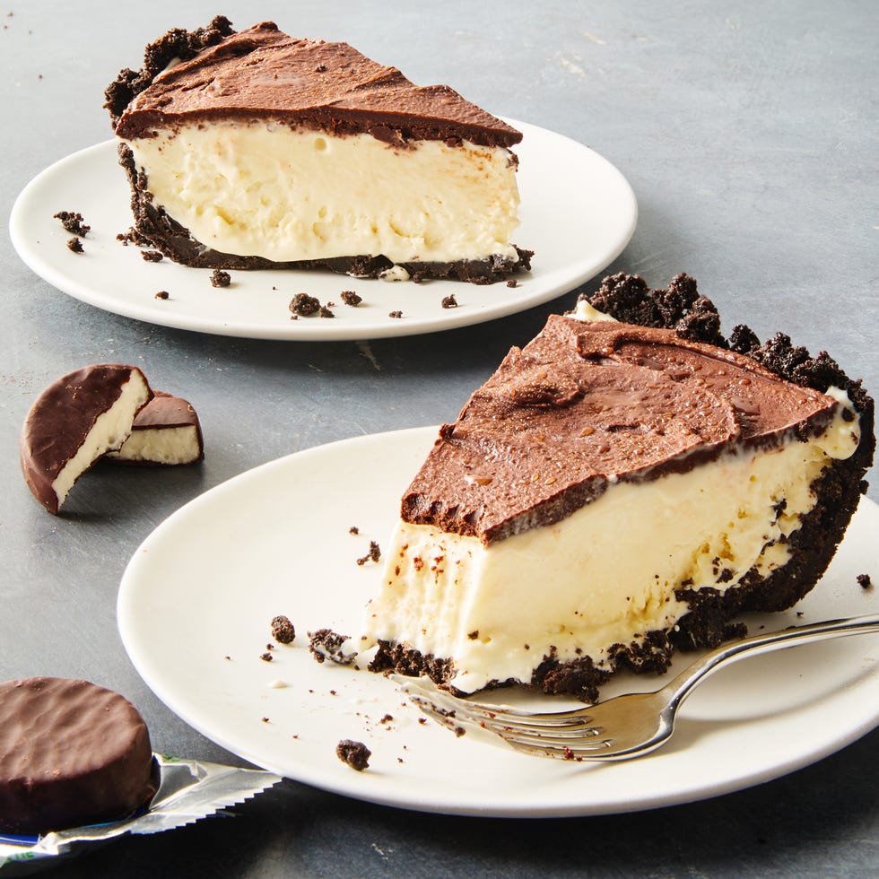 chocolate pie shaped like a peppermint pattie candy