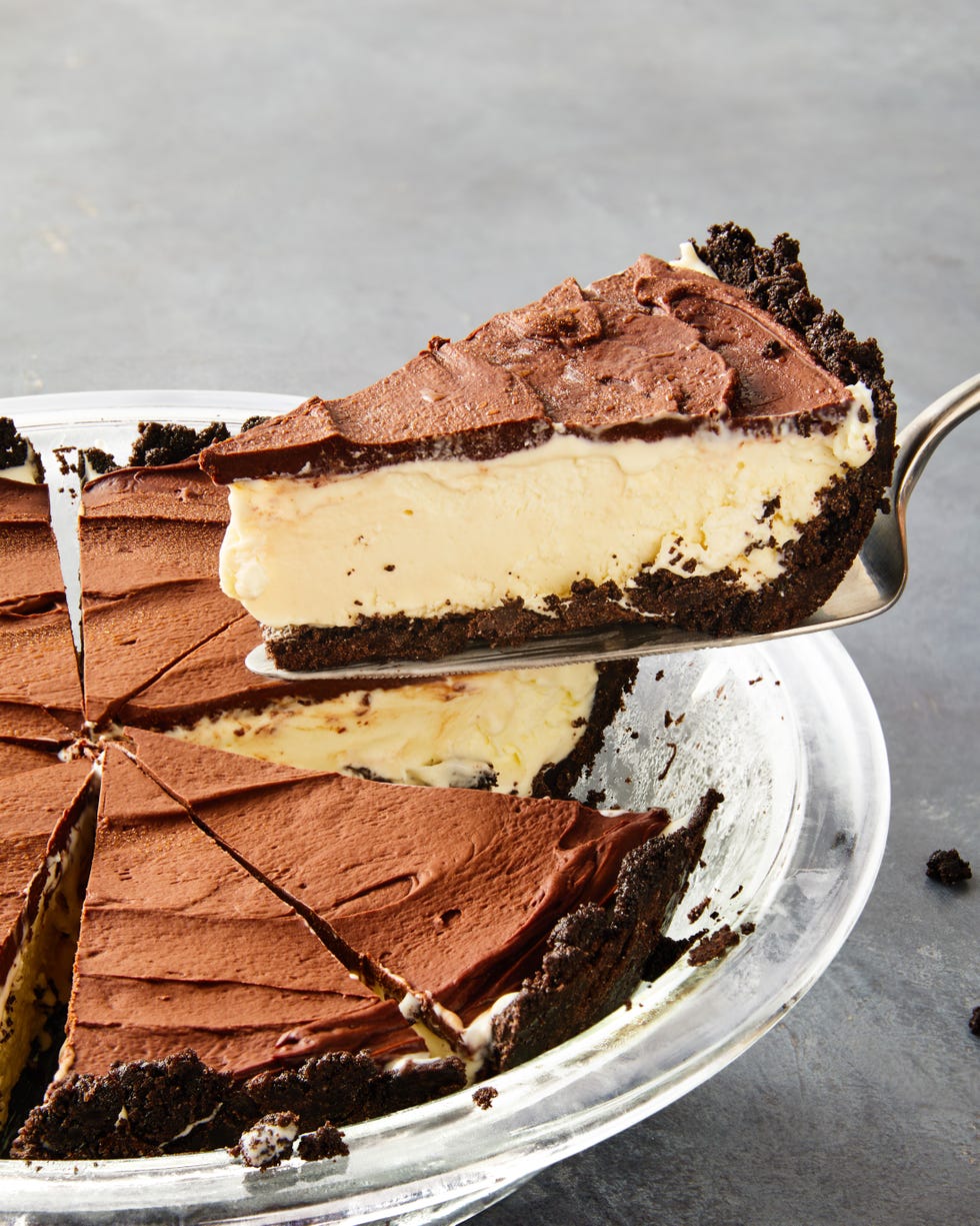 chocolate pie shaped like a peppermint pattie candy