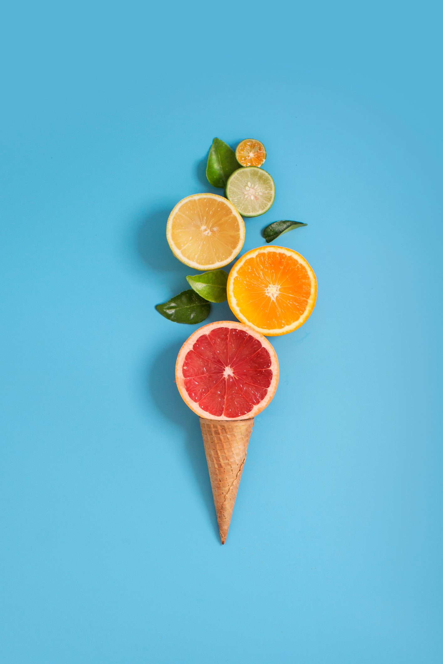 fruit on top of ice cream cone