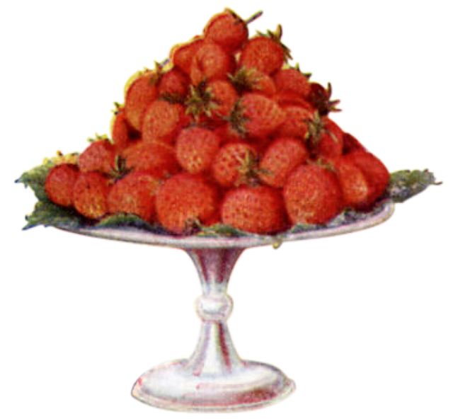 illustrated plate of strawberries