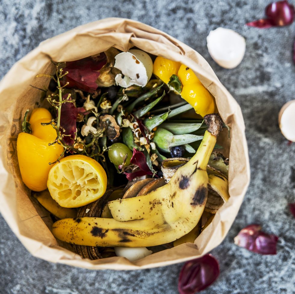 making compost with fruit and vegetable scraps